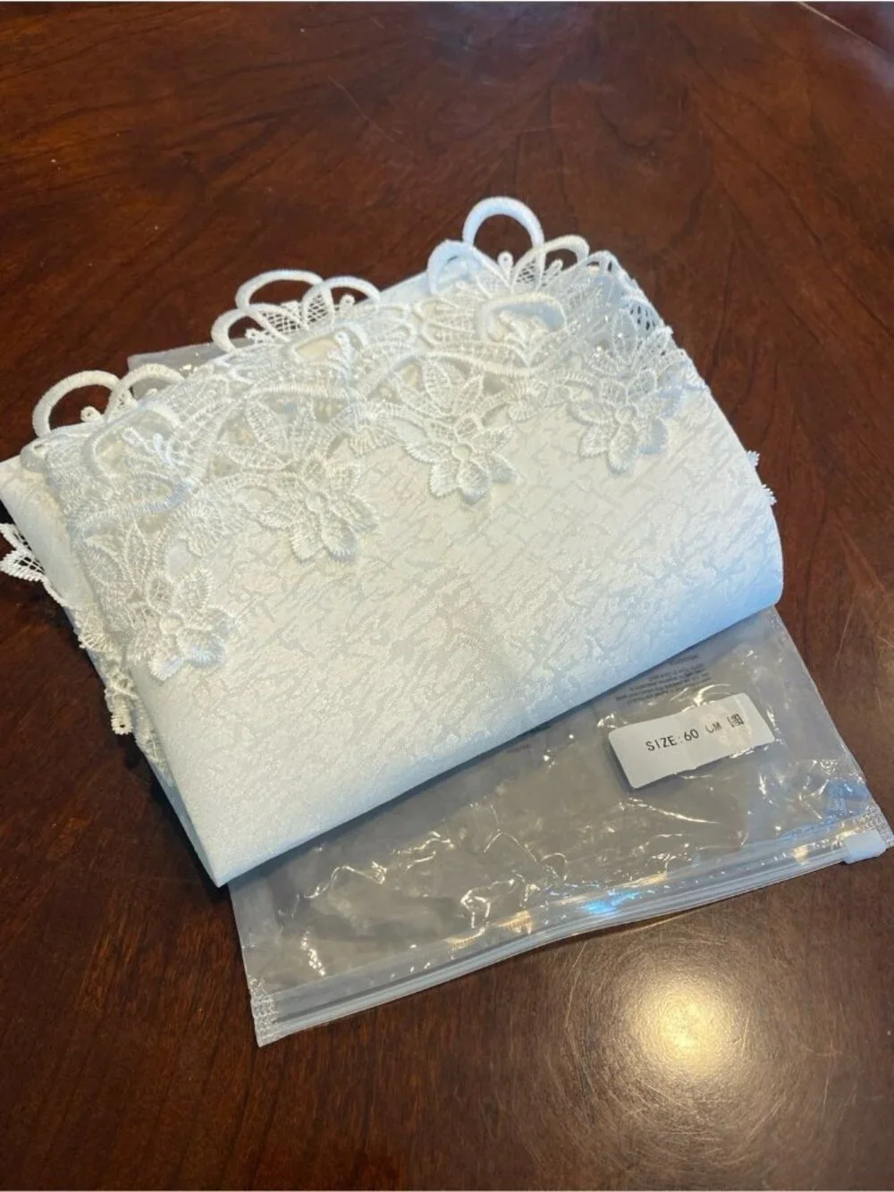 Round White Jacquard Lace Table Top Centerpiece Doily Placemat 23”